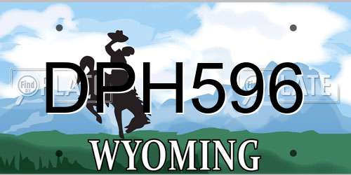 DPH596 Wyoming License Plate