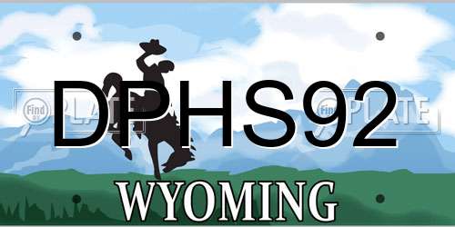 DPHS92 Wyoming License Plate