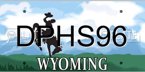 DPHS96 Wyoming License Plate