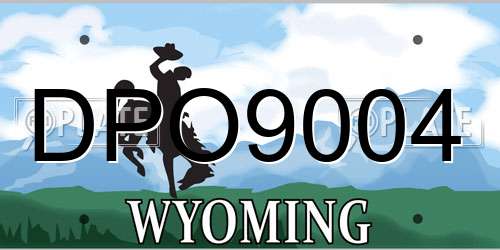 DPO9004 Wyoming License Plate
