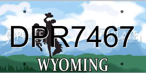 DPR7467 Wyoming License Plate