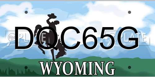 DQC65G Wyoming License Plate