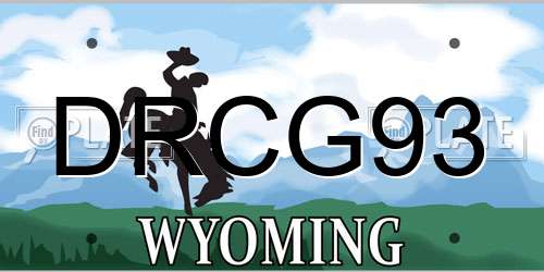 DRCG93 Wyoming License Plate