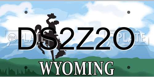 DS2Z2O Wyoming License Plate