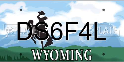 DS6F4L Wyoming License Plate