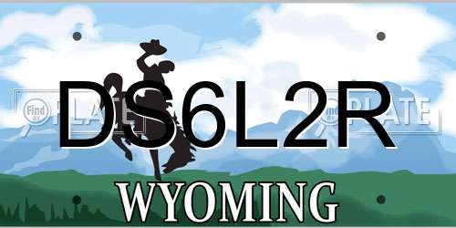 DS6L2R Wyoming License Plate