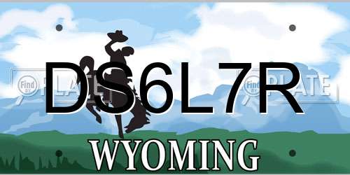DS6L7R Wyoming License Plate