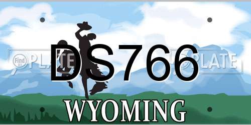 DS766 Wyoming License Plate