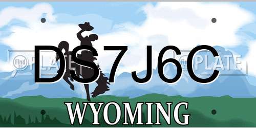 DS7J6C Wyoming License Plate