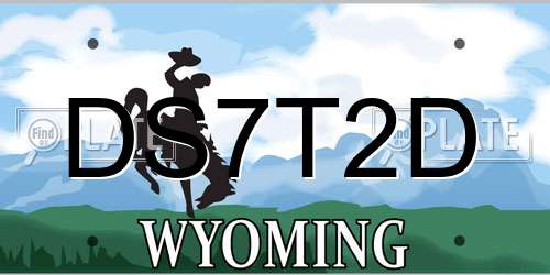 DS7T2D Wyoming License Plate