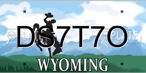 DS7T7O Wyoming License Plate