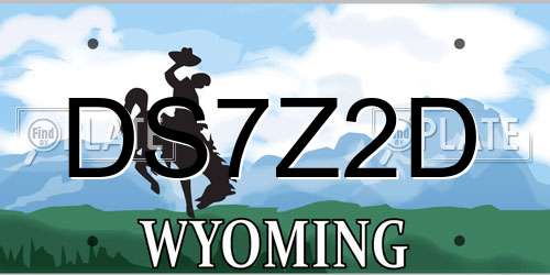 DS7Z2D Wyoming License Plate