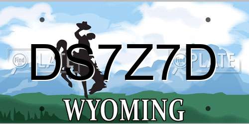 DS7Z7D Wyoming License Plate