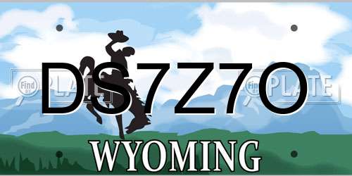 DS7Z7O Wyoming License Plate