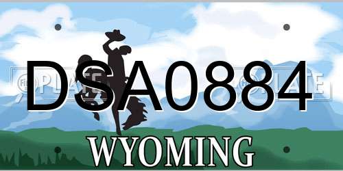 DSA0884 Wyoming License Plate