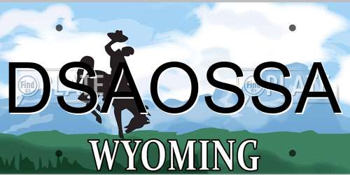 DSAOSSA Wyoming License Plate