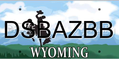 DSBAZBB Wyoming License Plate