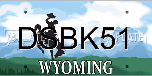 DSBK51 Wyoming License Plate