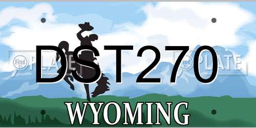 DST270 Wyoming License Plate