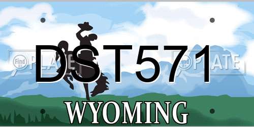 DST571 Wyoming License Plate