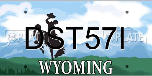 DST57I Wyoming License Plate