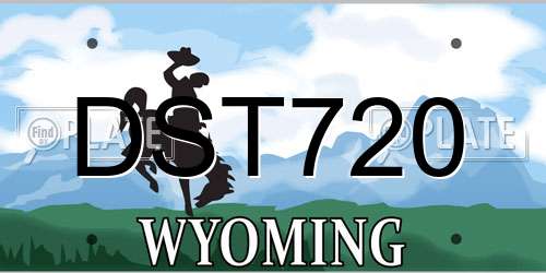 DST720 Wyoming License Plate