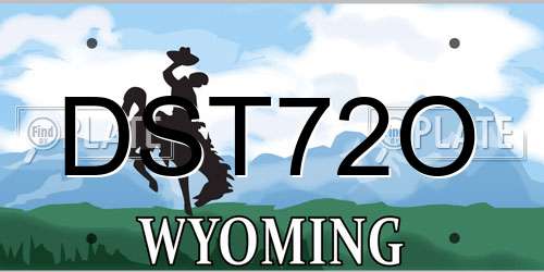 DST72O Wyoming License Plate