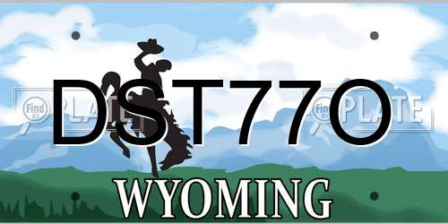 DST77O Wyoming License Plate