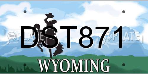 DST871 Wyoming License Plate