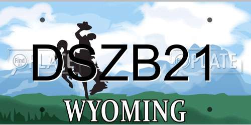 DSZB21 Wyoming License Plate