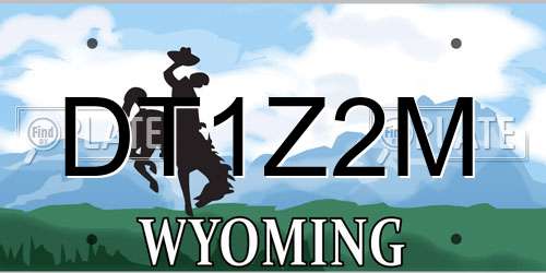 DT1Z2M Wyoming License Plate