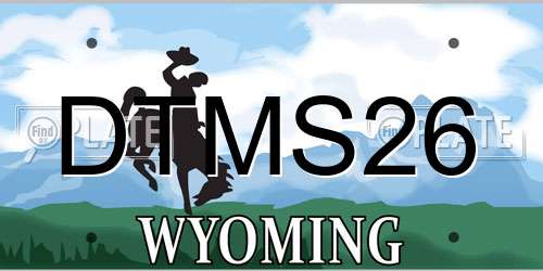 DTMS26 Wyoming License Plate