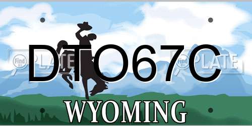 DTO67C Wyoming License Plate