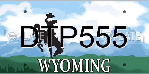 DTP555 Wyoming License Plate