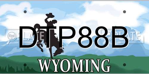 DTP88B Wyoming License Plate
