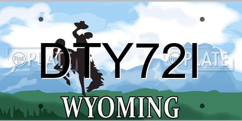 DTY72I Wyoming License Plate