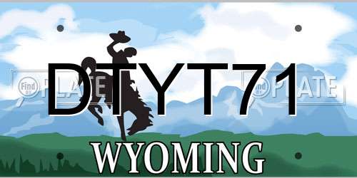 DTYT71 Wyoming License Plate