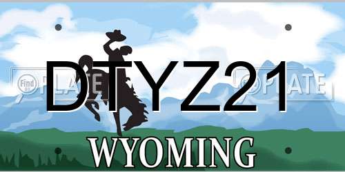 DTYZ21 Wyoming License Plate