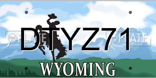 DTYZ71 Wyoming License Plate