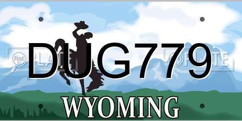 DUG779 Wyoming License Plate