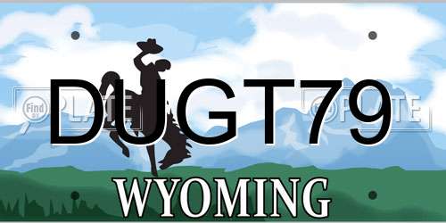 DUGT79 Wyoming License Plate