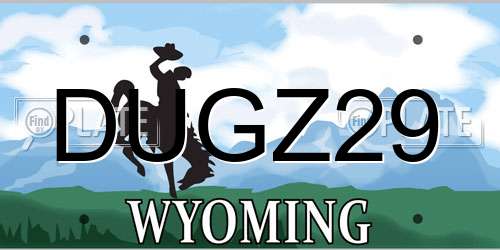 DUGZ29 Wyoming License Plate