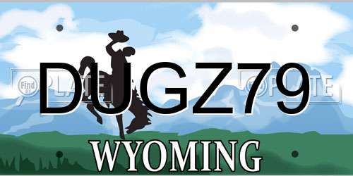 DUGZ79 Wyoming License Plate