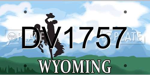 DV1757 Wyoming License Plate