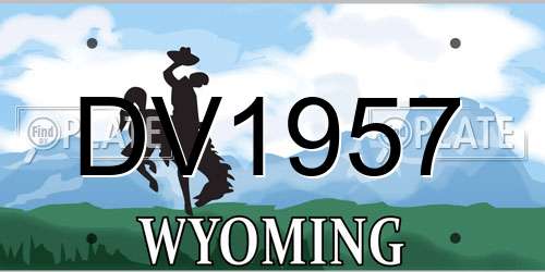 DV1957 Wyoming License Plate