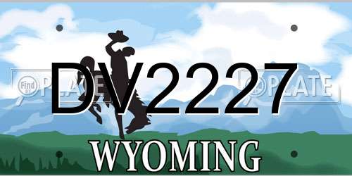 DV2227 Wyoming License Plate