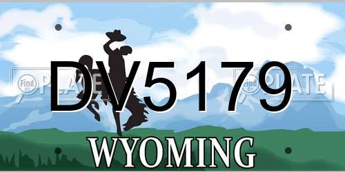 DV5179 Wyoming License Plate