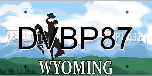 DVBP87 Wyoming License Plate