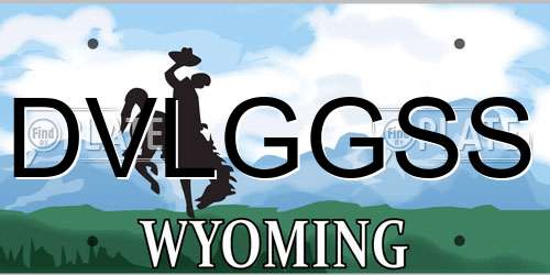 DVLGGSS Wyoming License Plate