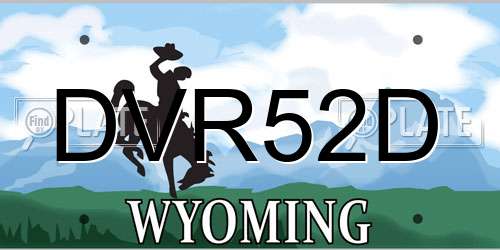 DVR52D Wyoming License Plate